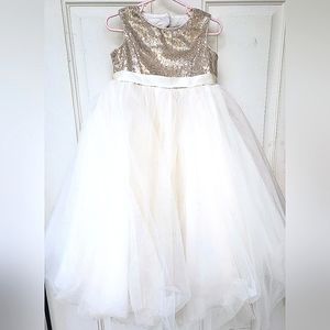 Heart Back Sequin and Tulle Flower Girl Gown or Pageant Gown (3T)